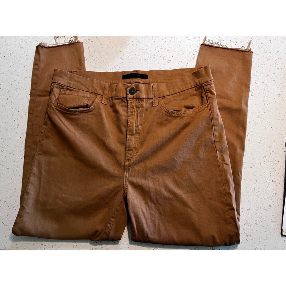 Joe's jeans the charlie womens 34 brown straight leg pants cropped 26 inseam